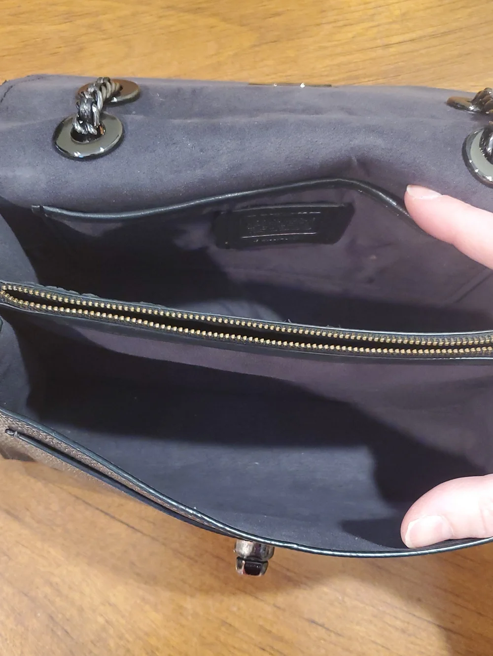 Coach Parker Shoulder Bag Metallic Graphite